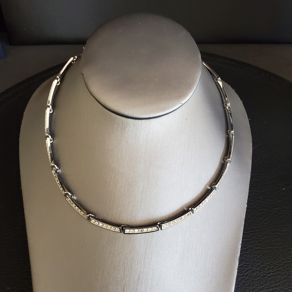 Swarovski Silver Crystal Link Necklace - Picture 3 of 11
